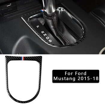 

Carbon Fiber Car Gear Shift Panel Cover Decoration Trim Sticker For Ford Mustang 2015-2018 Interior Mouldings