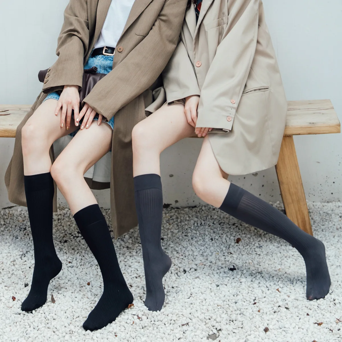 

Good Quality Women Lower Knee Socks Thigh High Stockings Opaque Warm Stripe Candy colors Long Sock