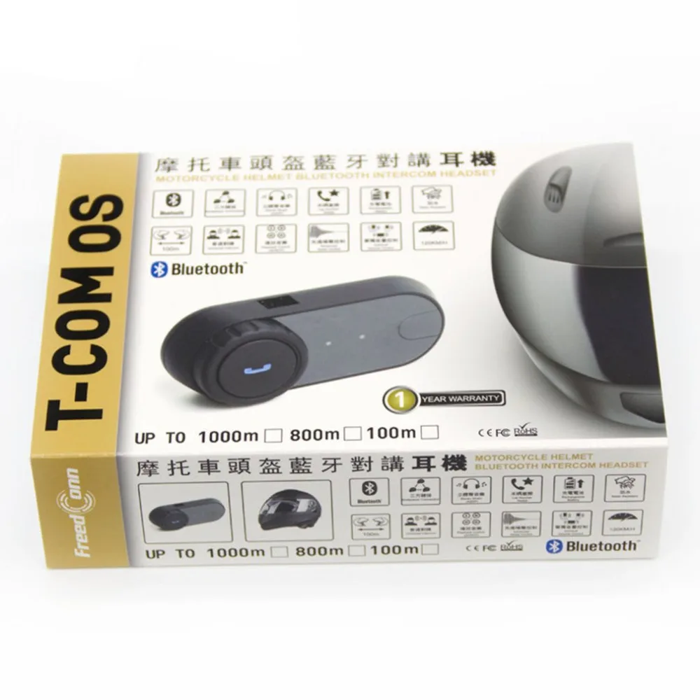 FreedConn T-COMOS мотоциклетный шлем interphone Беспроводной наушники домофон для 3 Rider FM радио наушники пружины