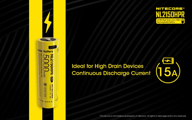 NITECORE NL2150HPR 21700 Li-ion USB-C Rechargeable Battery (11)