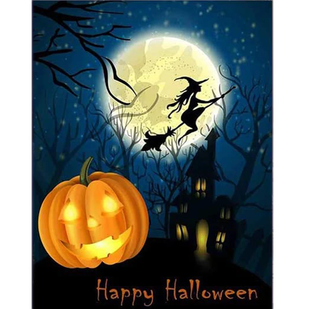 Halloween Pumpkin Demon 14CT Cross-Stitch DIY Embroidery Patterns Sewing Handmade Handicraft Craft Design Stamped For Adults | Дом и сад