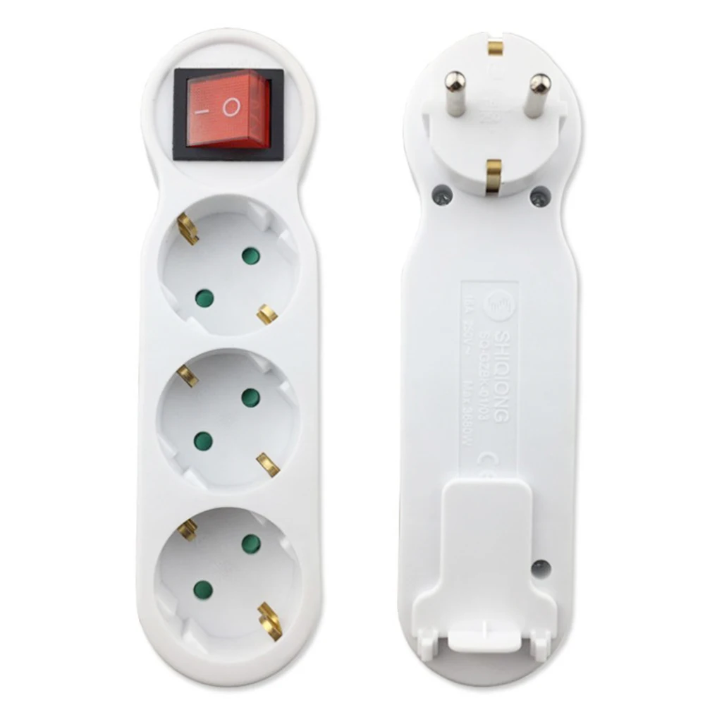 

Nieuwe 2/3 Socket Meerdere Plug Power Strip Socket Distributie Adapter 16A/250V Duitse Standaard Voeding Plug Adapter