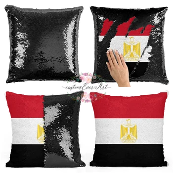 

Egypt Personalized custom picture pillow cover，home pillow reversible mermaid sequin pillow case cover