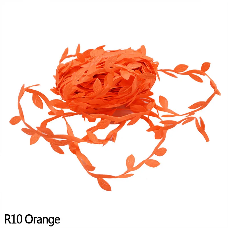 Silk Cloth Artificial Plants Vine Ivy Rattan Garland Green Leaf For Home Wedding Christmas Decor Fake Plants Bridal Accessories - Цвет: R10 orange