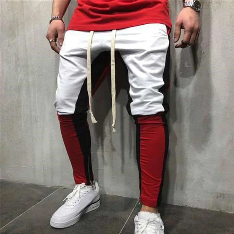 

running Pants men 2019 NEW Fashion Hip Hop Fitness Streetwear Trousers Striped Drawstring Joggers Sweatpants Pantalon Homme