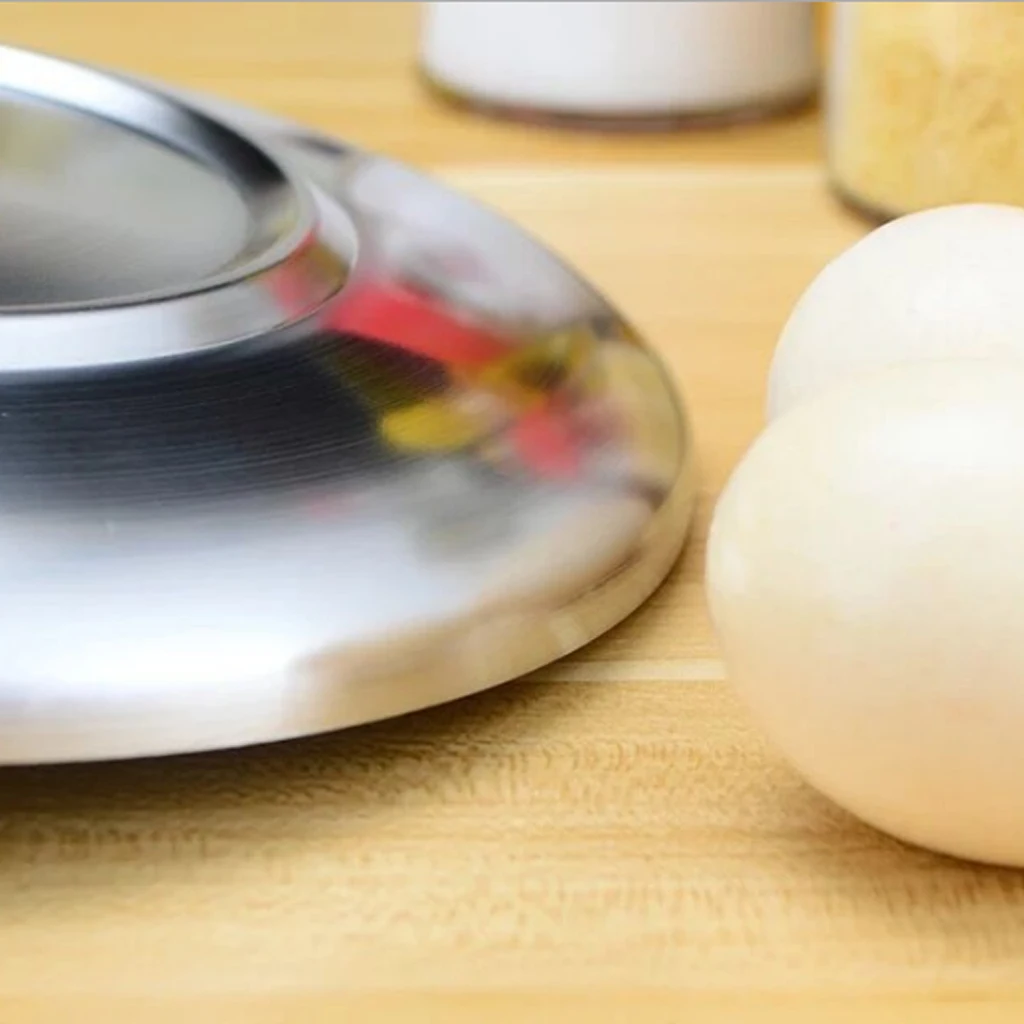 Stainless Steel Flat Dinner Plate Dish Plate Double Insulated Thick Platter Salad Plate For BBQ 14cm