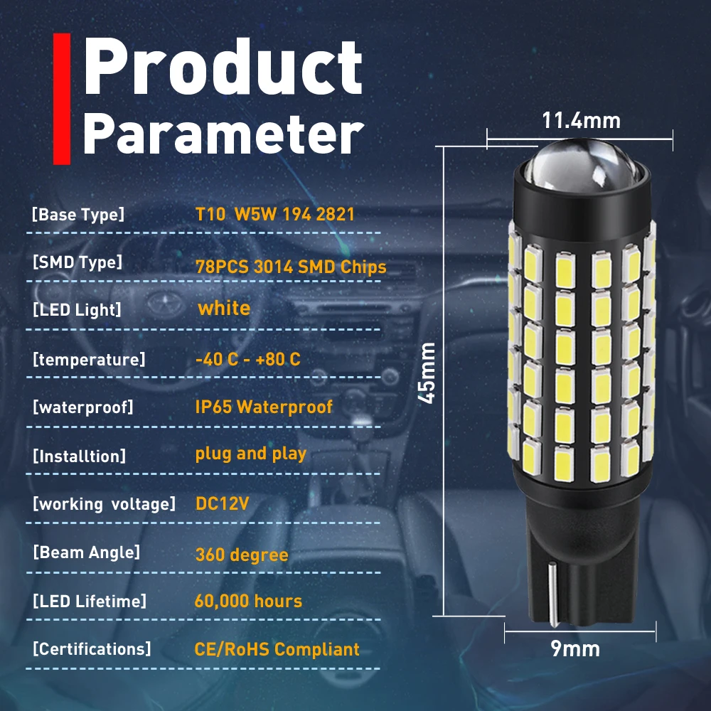 Premium LED Canbus Interior Side Light Bulb