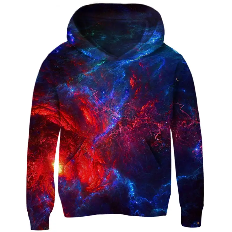 Толстовки с космическими галактиками верхняя одежда для мальчиков и девочек брендовая одежда с 3d свитшоты осенний пуловер с капюшоном топы для детей 5 7 9 11 лет, детская одежда - Цвет: TZN93