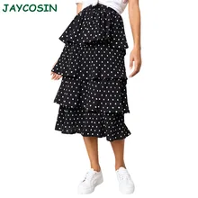 JAYCOSIN одежда женская шифоновая юбка в горошек для вечеринки Женская модная длинная юбка с высокой талией Весенняя Faldas Mujer Moda 1202