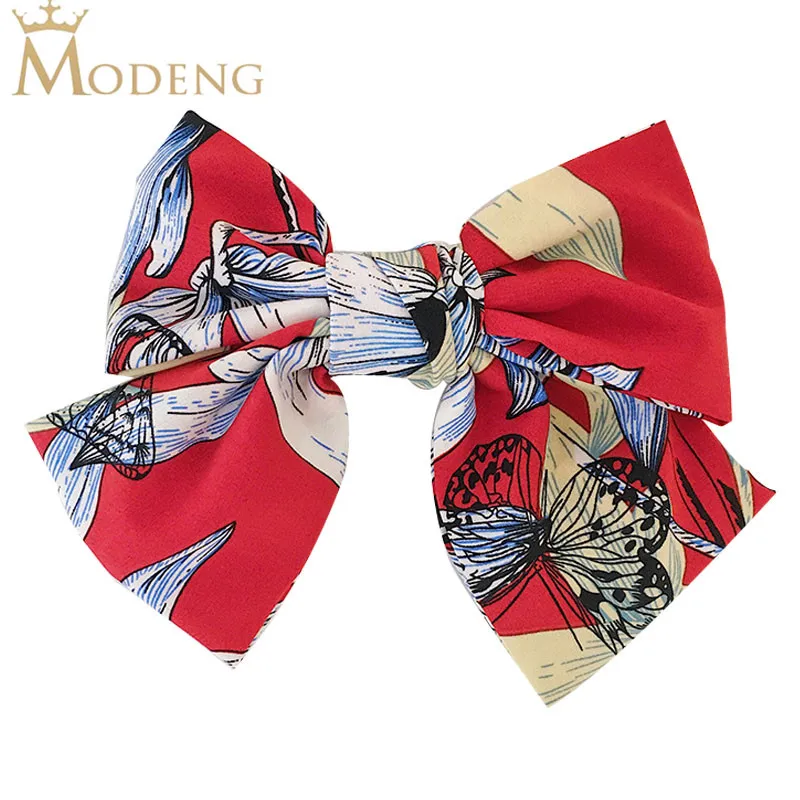 

Two-Levels Chiffon Hair Bow Bohemia Big Large Barrette Flower Hair Clips For Women Girls Hairgrips High Quality Hair Accessories