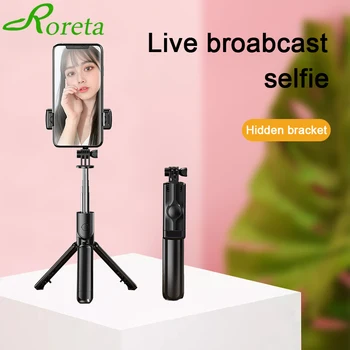 

Roreta New wireless Bluetooth selfie stick 3 in 1 Foldable mini tripod Extendable monopod For iPhone X 8 7 6s For Samsung