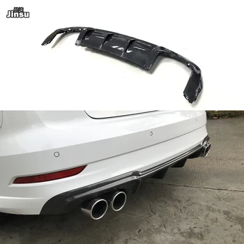 

Real Carbon fiber Car Rear Bumper Spoiler Lip For Audi A3 sedan limousine sport Bumper 2017 2018 2019 S3 8V 4exits Diffuser