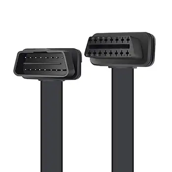 

OBD-II OBD2 Extension Cable - Flat Ribbon Cable 8-pin Pass-through for Bluetooth Wifi USB ECU Readers OBDII Code Scanners (60cm)