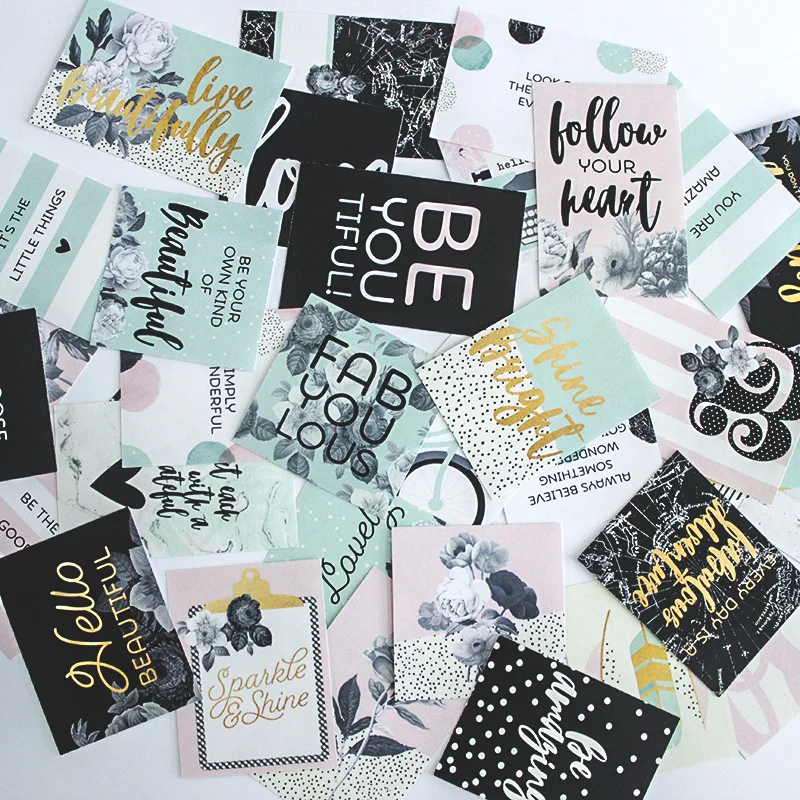 

34pcs/lot Simple Black And White European Card Sticker Retro Plant Card DIY Scrapbooking photo Label Album Escolar