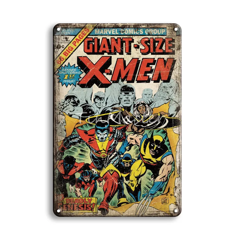 Marvel Comics мультфильм Халк металлическая настенная художественная жестяная вывеска винтажный металлический плакат Супермен картина Детская комната туалет сладкий домашний декор - Цвет: 20103