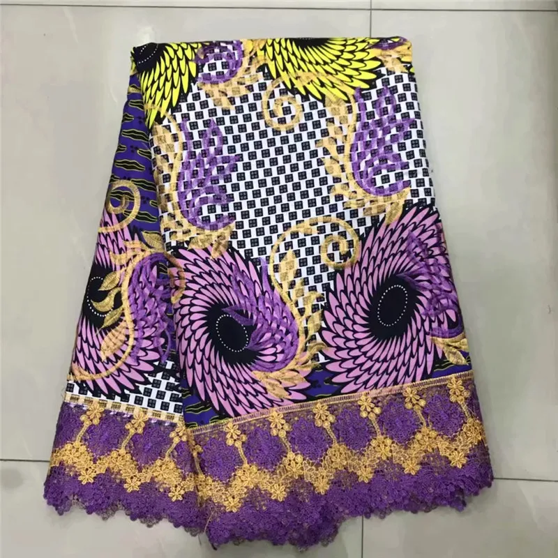 

2019 Latest design African cotton real wax french lace fabric fashion Nigerian lace fabrics for embroidery wedding dresses!AE34