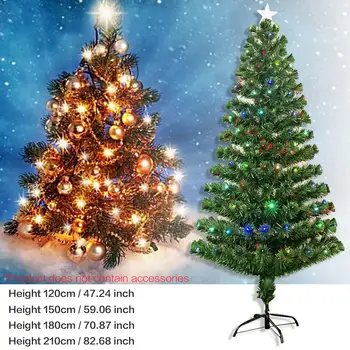 

EU PLug UK Plug Colorful Optic Fiber Lamp Green Christmas Tree Iron Stand Home Festival Decoration Xmas Tree Iron Stand