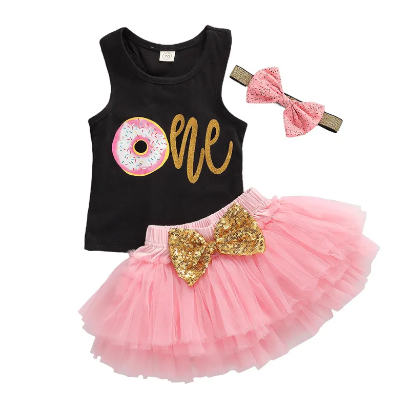 Baby Kids Girls Birthday Clothes Outfit Bow Tutu Skirt Dress+Top Shirt Party Set