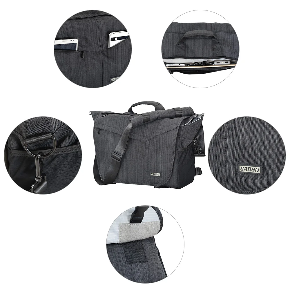 CADEN Multi-function SLR/DSLR Camera Shoulder Bag Waterproof Shockproof Travel Bag for Nikon Canon Sony Pentax& More