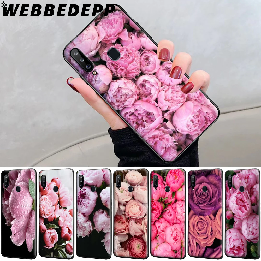 Flower Pink Peonies Peony Soft Case for Samsung Galaxy A3 A5 A7 A8 A9 J8 J7 Duo A2 J4 Core J6 A6 Plus Prime M10 M20 M30 |