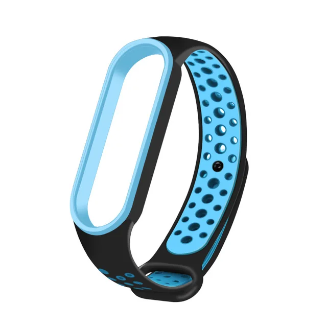For Mi Band 6 5 4 strap sport Silicone watch wrist Bracelet miband 6 5 accessories bracelet smart strap for Xiaomi mi band 3 4 5 Black blue 2