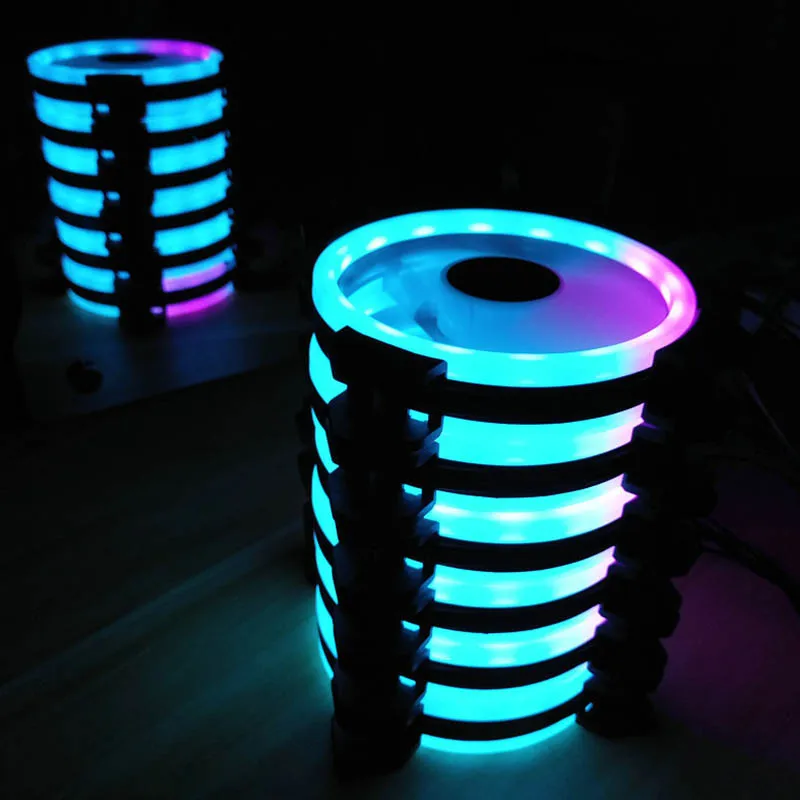 RGB PC Fan 12V 6 Pin 12cm Cooling System Cooler Fan with Controller for Computer Silent Gaming Case кулер для компьютера