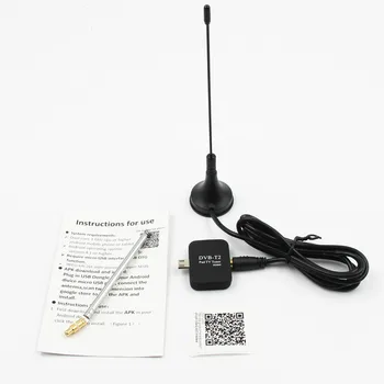 

TV Antenna DVB-T2 TV Receiver Digital Micro USB Tuner for Android Pad with OTG DVB T2 DVB-T PAD HD TV Stick with Dual Antenna