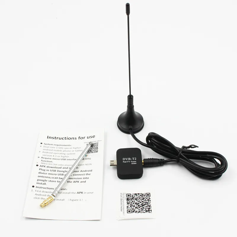 ТВ-антенна ресивер для телевизора цифровой микро-USB тюнер Android Pad с OTG DVB T2 DVB-T PAD HD TV
