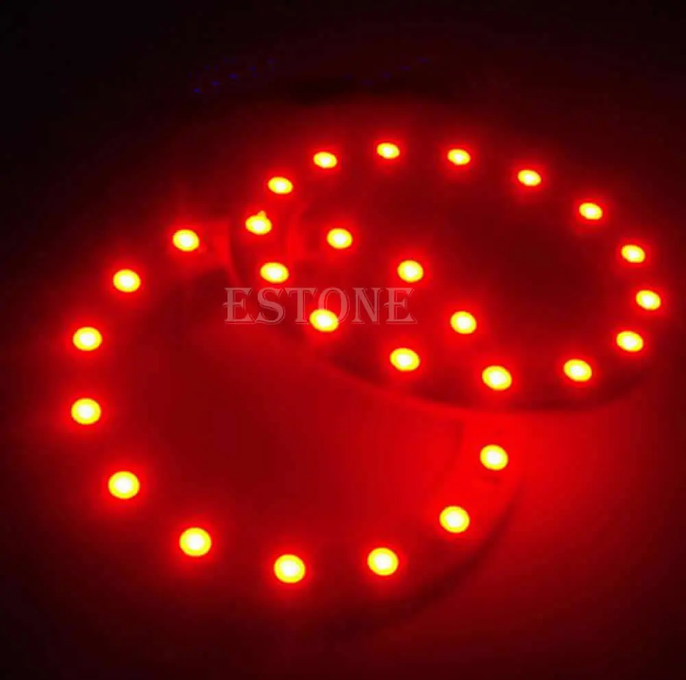 

2022 New 2x 12V 60MM 15 LED 3528 chip SMD Car Angel Eyes Bright Red Ring Light New