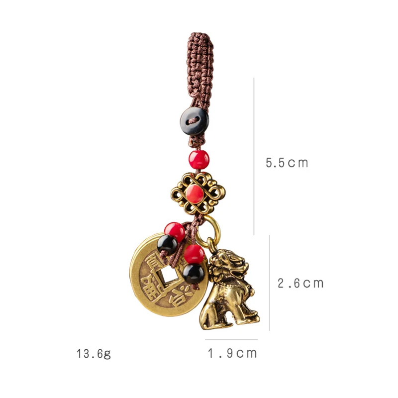 brass lion pendant keychain (13)