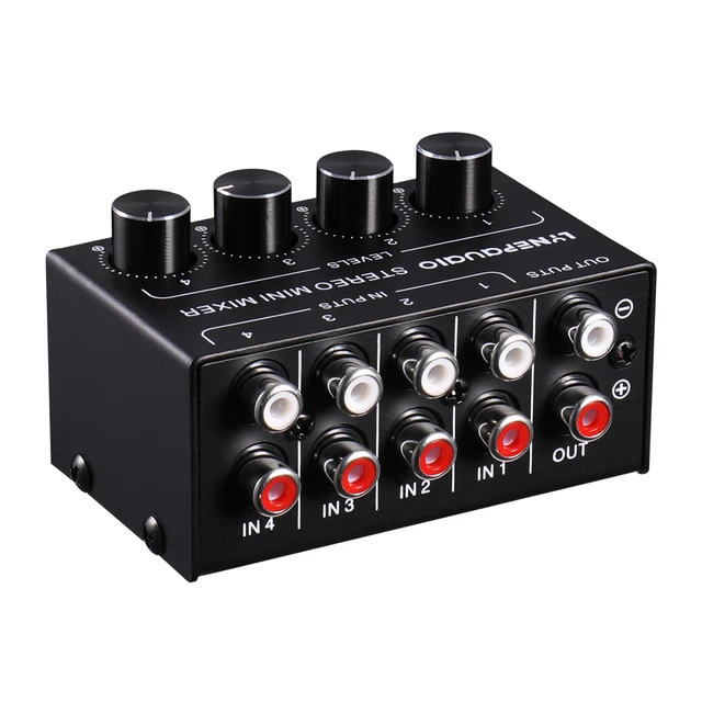 4 Channels Passive Audio With 4 Rca Input 1 Rca Output,volume Control, For Audio Video Applications - Audio - AliExpress