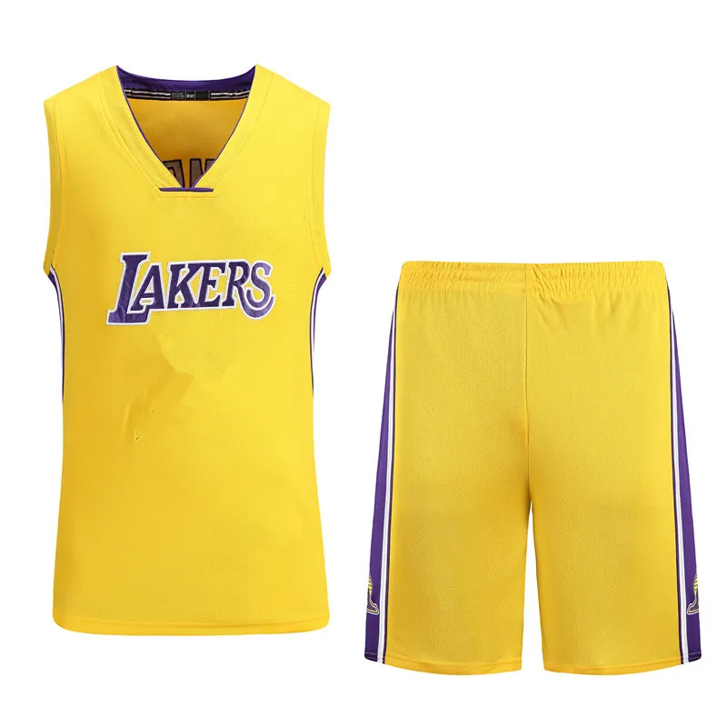 Lakers майка с вышивкой компания школьная игра баскетбол одежда настраиваемый напечатанный номер DIY Баскетбольная одежда костюм