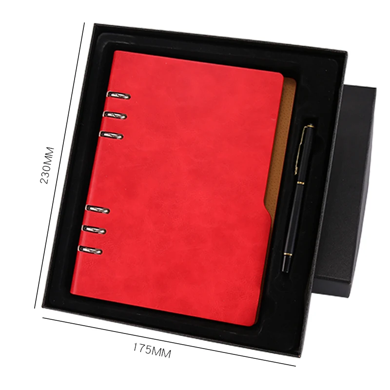 A5 деловой офисный спиральный переплет 6 колец блокноты для письма студенческий Дневник Блокнот подарок, школьные принадлежности планировщик путешественников - Цвет: Red