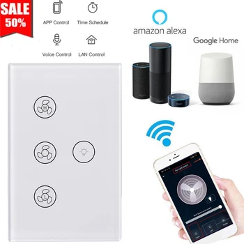 

Smart Fan Light Switch Smart Home Light Fan Switch for Android/IOS,Smart WiFi Switch Compatible with Amazon Alexa/Google Home