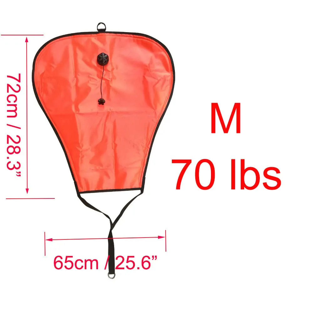 60/70/125/140LBS подъемный мешок для подводного плавания, оборудование для дайвинга с клапаном давления