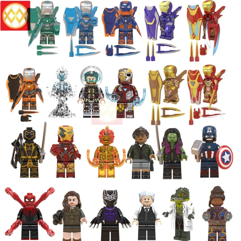 

Toy Blocks Iron Man Armor MK36 Scarlet Witch Gamora Fat Thor Captain America Chitauri Building Blocks Children Toys Gifts WM6065