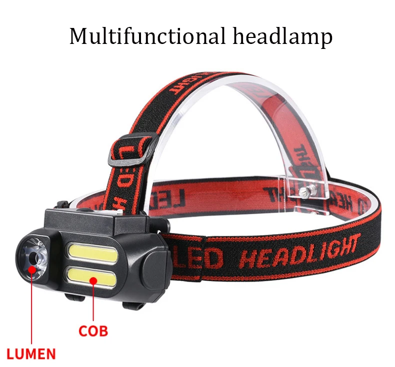 XANES NF-611 светодиодный+ 2COB 650LM 4 режима налобный фонарь 90 ° вращающийся Многофункциональный USB Водонепроницаемый походный фонарик для езды на велосипеде