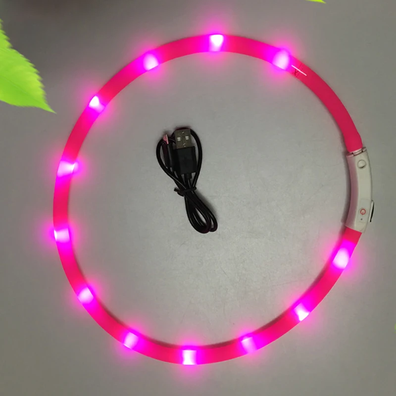 Светящийся ошейник для домашних собак ошейники для кошек USB Перезаряжаемый мигающий ночной ошейник плюшевый светящийся светодиодный светильник ошейник