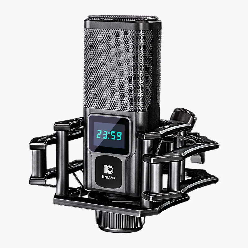 

Led Display Studio Recording Condenser Podcast Microphone Set Live Stream Sound Cards Professional Radio Desktop For PC Computer