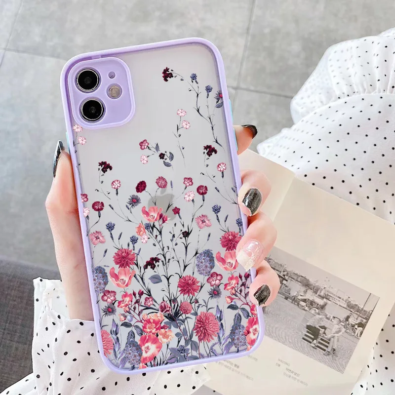 thumbnail image 1 of Hand Painted Phone Case For iphone 15 X XS MAX XR Flower Shockproof Case For iPhone 7 8 Plus SE 2 13 12 11 14 pro MAX Cover, 1 of 5