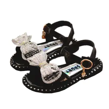 

kids shoes for girls princess bow leather shoes fashion solid color flat beach sandals toddler girl shoes children sneakers