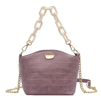 

Light Wild Female Daily Messenger Bag Women PU Leather Shoulder Crossbody Bags Chain Fashion Solid Color Mini Handbags
