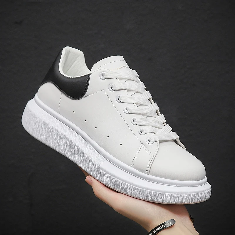 Mode Merk Vrouwen Schoenen Platform Sneakers Dames Lace Up Chunky Schoenen  Ademend Wandelschoenen Lederen Witte Schoenen Casual Flats Meisje|Sneakers  voor vrouwen| - AliExpress
