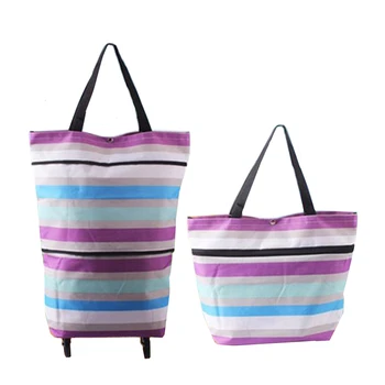 

New High Capacity Shopping Bag Trolley Bag Food Vegetables Organizer On Wheels Bags Folding Portable Shopping Bags XYLOBHDG