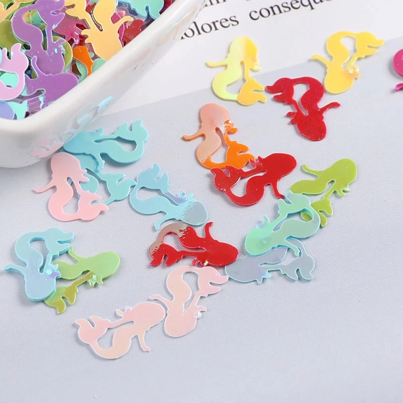 10G/600pcs/Pack Colorful Mermaid Shape Sequins PVC Paillettes Wedding Sewing Craft Garments Bags DIY Lentejuelas Accessories | Дом и сад