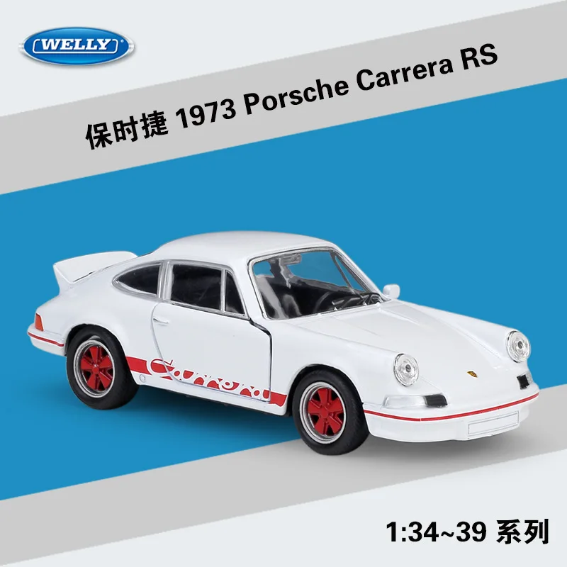 Модель автомобиля Welly 1:36 1973 Porsche Carrera RS из сплава модель с откидной крышкой