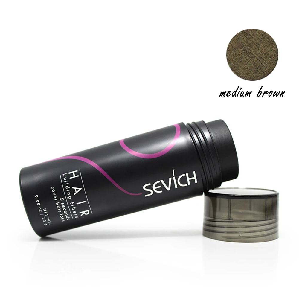 Medium brown Волокна для наращивания волос порошок продукты для выпадения волос Refill утолщение волокна порошки расширение утолщение рост покрытие выпадение волос - Цвет: Medium brown