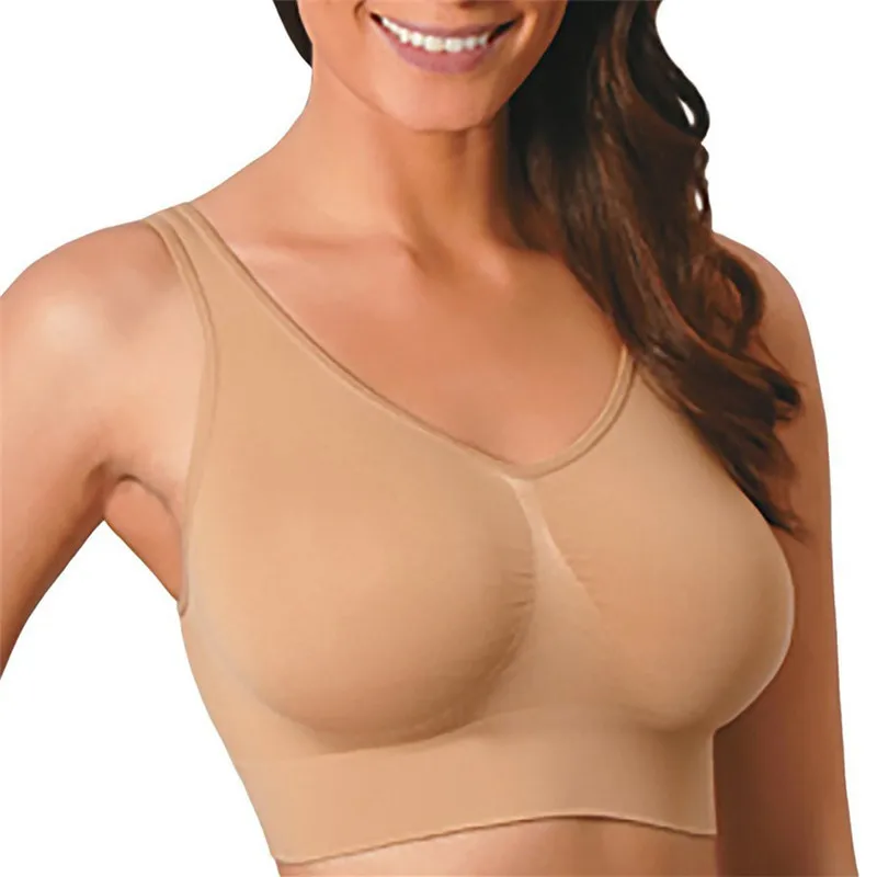 

Plus Size Spandex Sport Push Up Wireless Bras for Women Solid Color Basic Seamless Simple Sexy Lingerie Bralette Summer Crop Top