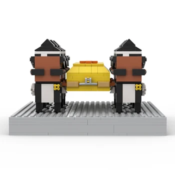 

BuildMOC Ghana Funeral Dance on Funerals Team Men Dance2020 Funny Meme Dance With Casket Building Blocks Toys For Kid
