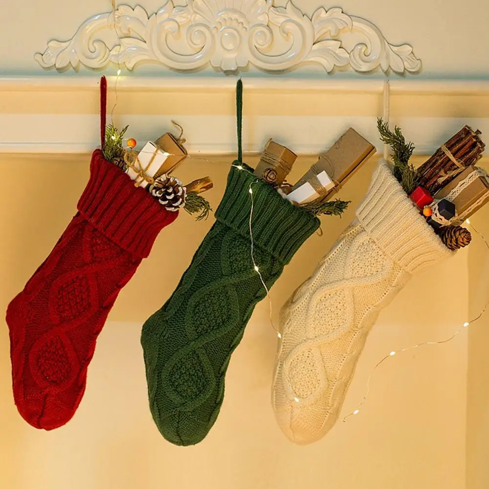 Рождественские носки, подарки, Рождественская елка, Декор, носки с подвеской, детские украшения, сладкий подарок в сумочке, рождественские украшения для дома, 1 шт., 4p
